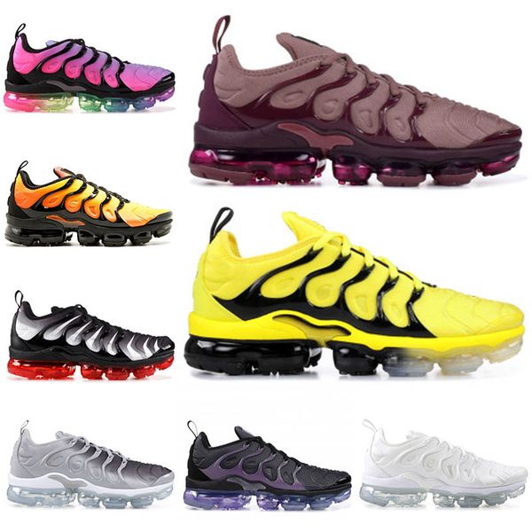 

2019 fastion brand tn plus men women running shoes triple white black red game royal sunset designer sneakers training trainer nik 36-45, White;red
