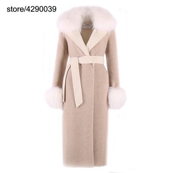 

new year's war dress pure white mule hair two-color fur tie coat, Black