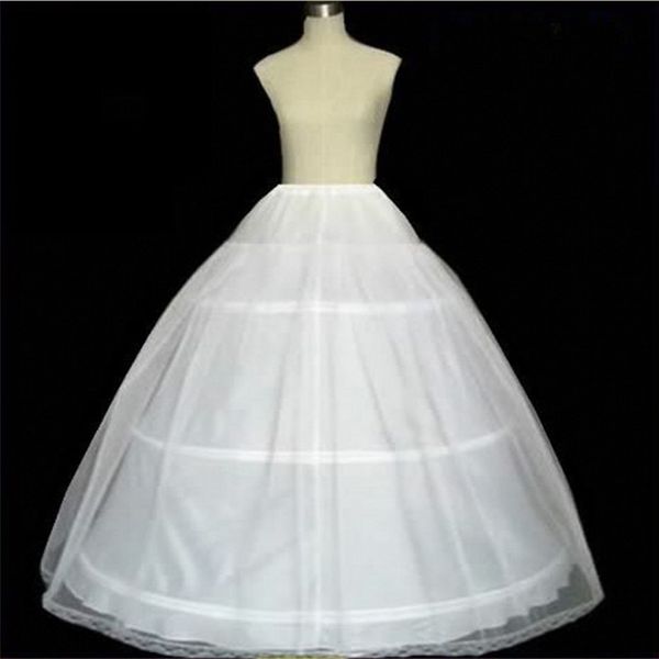 

Hot Sale Bridal Petticoat White Three Hoop High Quality In Stock Ball Gown Crinoline Fashion Wedding Accessories Petticoats