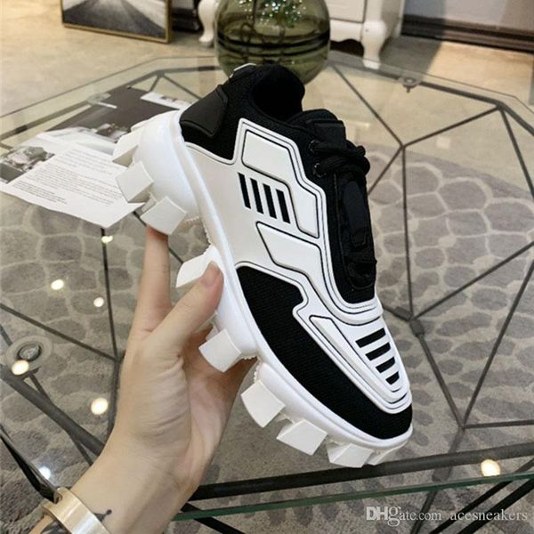 

men designer shoes cloudbust thunder knit sneaker women casual shoe white black leather mesh sneaker flat triple vintage luxury shoe