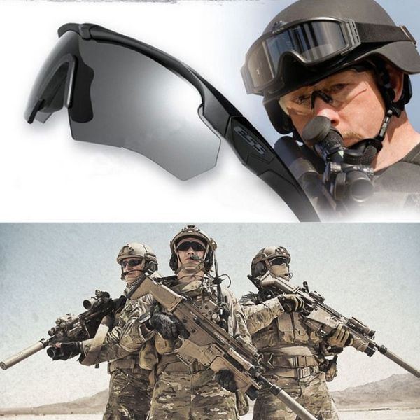 

uv400 100% radiation protection tactical glasses includes 3 pairs of lenses and glasses case/glasses bag, Black