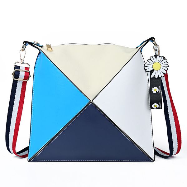 

2020 new women's bag fashion patchwork pu flap shoulder bags bag euro-america style sublimation blanks