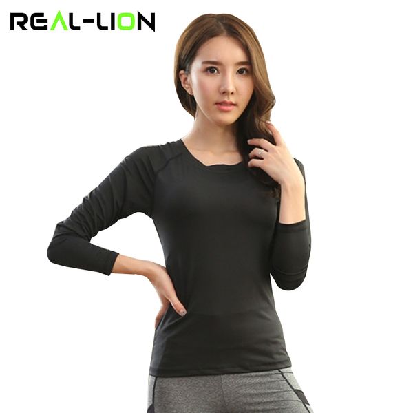 

reallion yoga shirt women long short sleeve black shirt running fitness sports sweatshirts t-shirt women breathable shirts, White;red