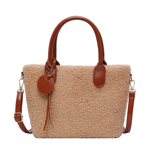 

auau-artificial lamb hair handbags girls fashion simple large-capacity shoulder bag messenger bag