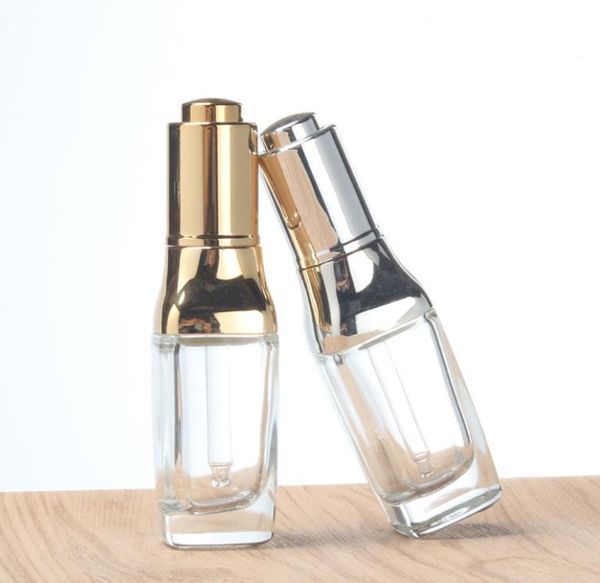 30 ml silberne oder goldene Flasche für ätherische Öle mit UV-Kunststoffverschluss, 30 ml Glas-Tropfflasche für Kosmetik SN1429