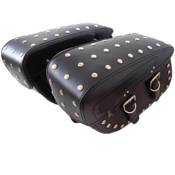 

dongzhen motorcycle pu leather side bag saddle bags side box motorcycle cruiser storage tool pouches for halley skin saddlebag