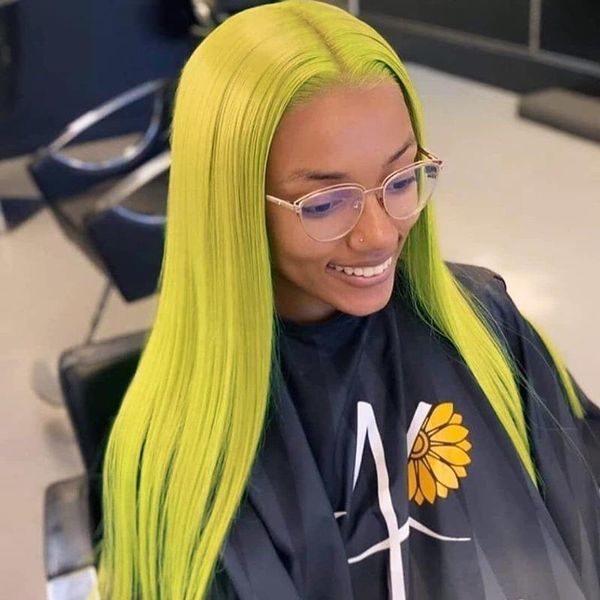 

green lace front human hair wigs straight colored human hair wigs for black women inch pre plucked lace front wig full, Black;brown