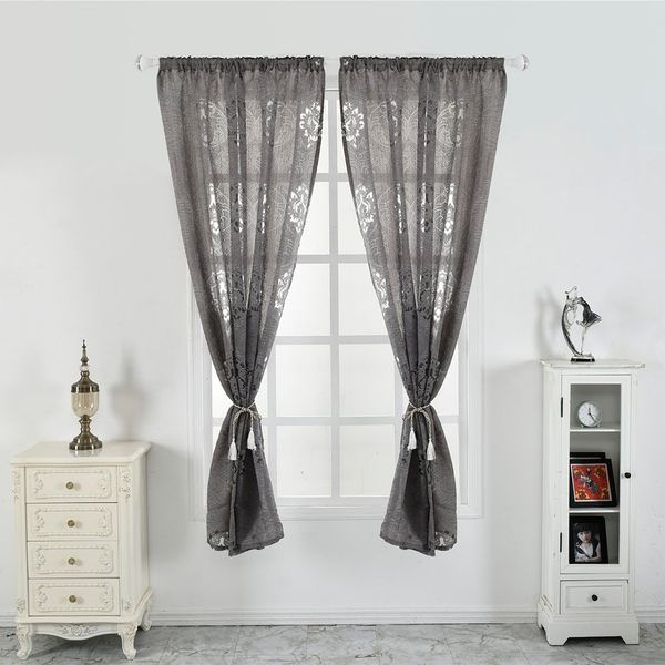

feiqiong 2019 household gauze curtains new style wear rod semi-shading drape panel living room bedroom window curtain decoration