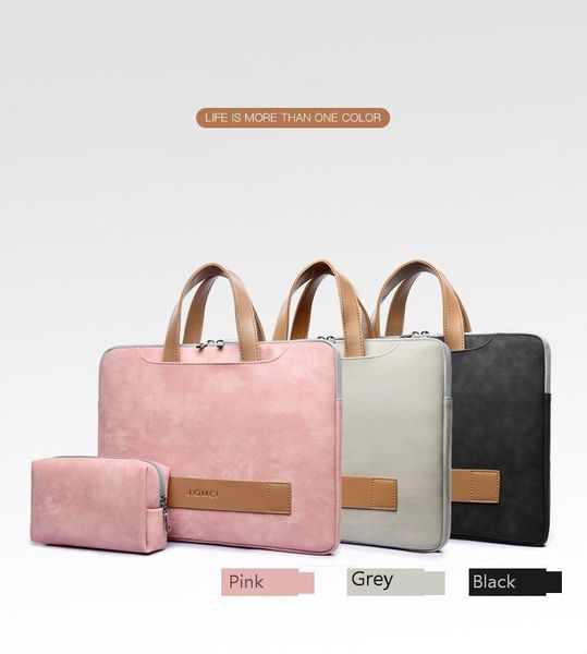 

2019 fashion women lapbag portable ultrathin computer handbag men briefcase pu leather notebook bags for ipad dell hp acer