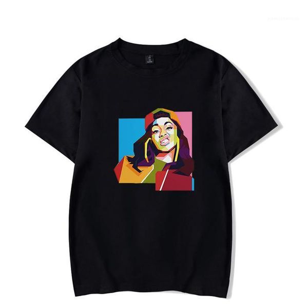 

styles crew neck short sleeve fashion clothing cardi b female rapper peripheral tshirt multicolor optional variety, White