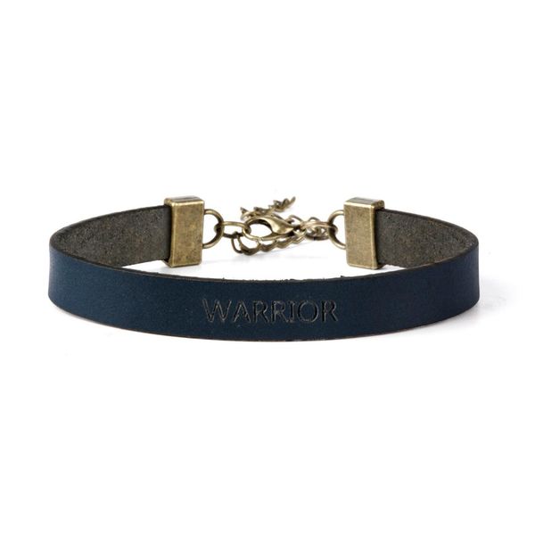 

kcaloe warrior genuine leather bracelet for women men personality custom vintage jewelry friendship encourage graduation gift, Golden;silver