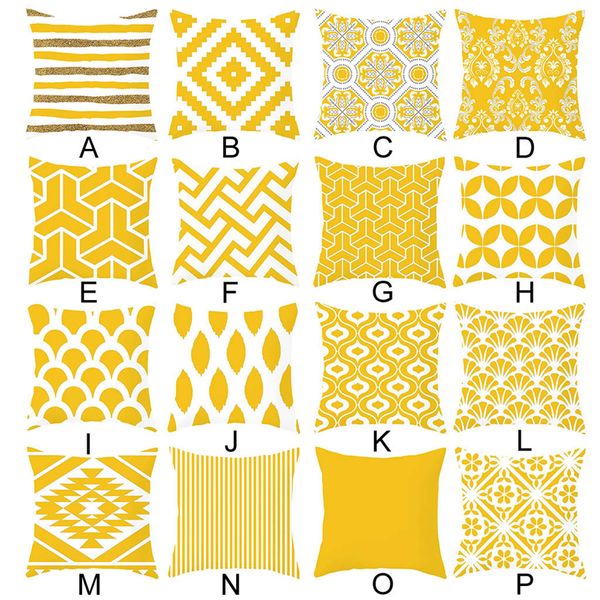 

45*45cm pineapple leaf yellow pillow case sofa car waist throw cushion cover pillowcase dobby throw waist for home decor jj20