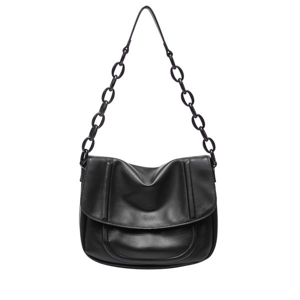 

2020 hobo bag for women vintage chain shoulder bag big imitation leather shopper hand bags black daily work handbags lady purses