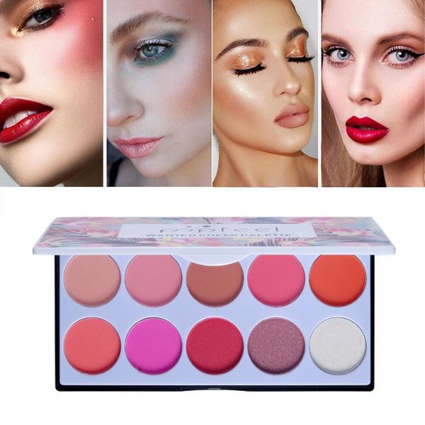 

10 color blush palette brighten orange pink naturally delicate gentle face cream blush the rouge tray contour makeup set