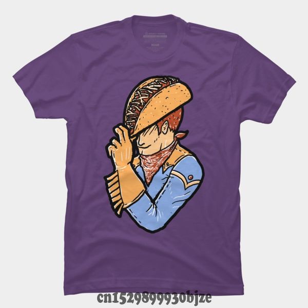 

cotton fashion 2020 trend t-shirt taco cowboy men's white short sleeve t-shirt, White;black