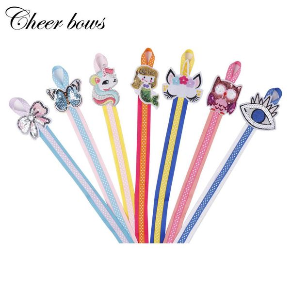 

2 pcs/lot cute cartoon hair bow holder storage tape assorted crown ribbon hairpins children hair accessories holding band, Slivery;white