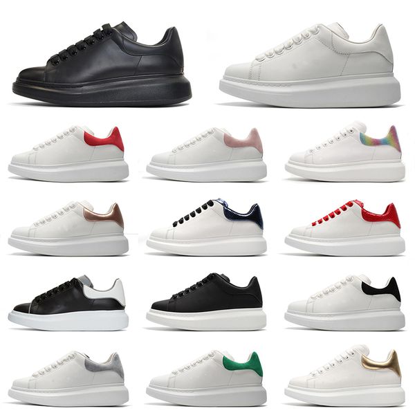 

triple black white men women fashion casual leather shoes red suede navy python luxury designer shoes trainer sneakers, White;red