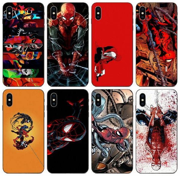 

tongtrade] spider man marvel comics superhero case for iphone 8 7 6s 5s plus x xs 11 pro max samsung note 10 plus huawei y7 y9 lg k4 case