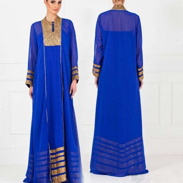 

long sleeve elegant gown 2019 new vintage royal blue dubai arabic kaftan muslim formal arabic style evening dresses, Black;red
