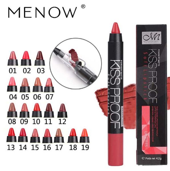 

19 color kiss proof beauty waterproof lipstick pen lasting do not fade lipstick gift 1pcs pencil sharpener