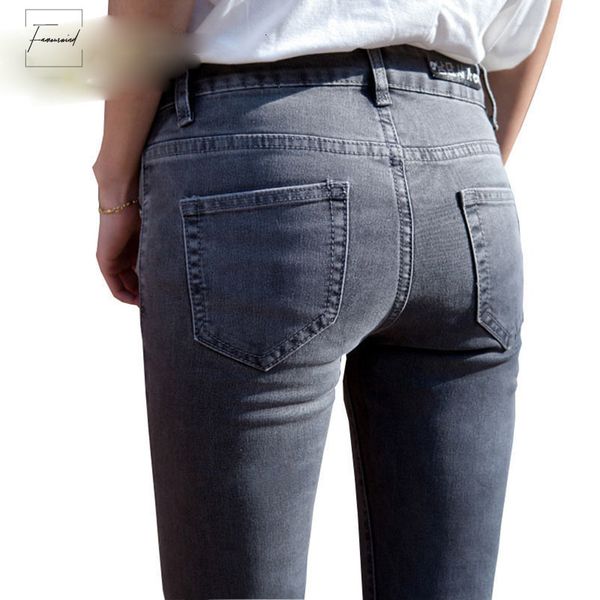 

2019 fashion student glamour jeans woman casual latest large size women spring office jeans slim women jeans ok717, Blue
