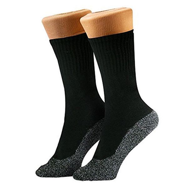 

1 pair feet heat keep long sock aluminized fiber insulation below socks fh99, Black