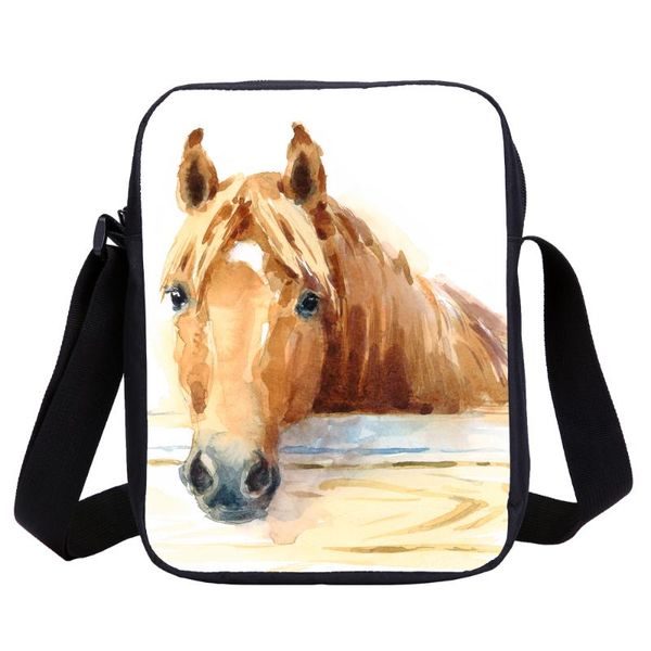 

3d printing hourse mens shoulder bag kids children boys girls messenger bag woman mini crossbody school