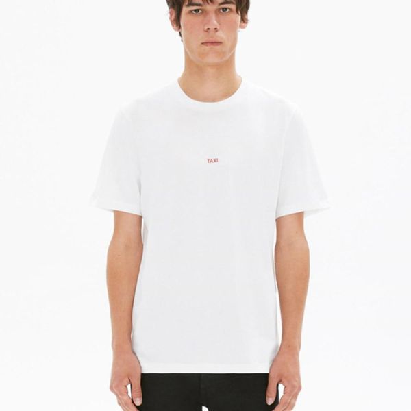 

19ss helmut-lanng 'taxi' short sleeve round neck small logo printing vintage fashion t-shirt men and women couple short sleeve tee, White;black
