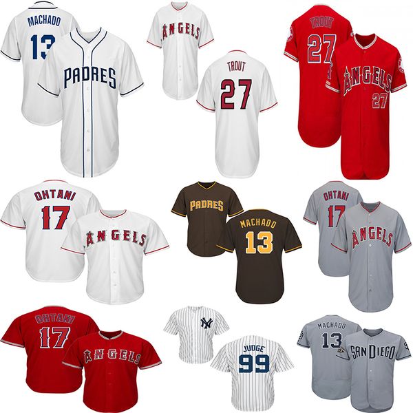 

Mens Baseball Jerseys Los Angeles 27 Mike Trout Angels New York 99 Aaron Judge Yankees San Diego 13 Manny Machado Padres
