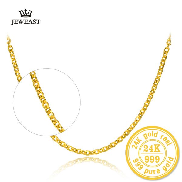 

hmss 24k pure gold necklace cross chain o-shape word all-match female words clavicle fine jewelry solid gold upscale necklaces, Silver