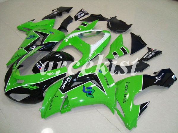 

new abs motorcycle full fairings kit fit for kawasaki ninja zx-10r 2006 2007 06 07 body set custom green