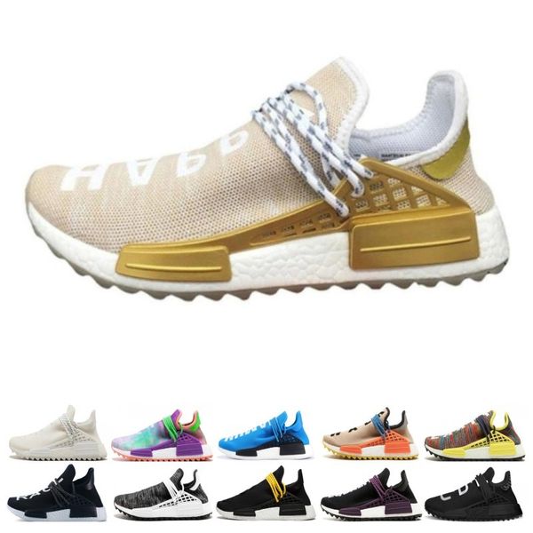 

classic human race trail running shoes pharrell williams hu runner nerd black yellow white women mens trainers sports sneakers size 36-47