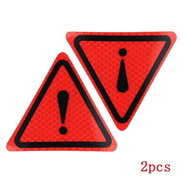 

2pcs universal reflective stickers car bodywork decorative paster motorcycle triangle warning label diy reflective sticker