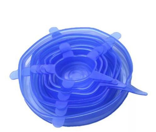 

6 шт./компл. многоразовые силиконовые стрейч крышки универсальная крышка силиконовая пищевая пленка чаша горшок крышка силиконовая крышка ка