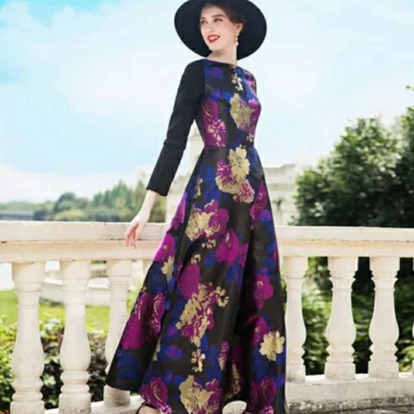 

new spring dresses yousef aljasmi the temperament of restoring ancient ways is posed long sleeve cultivate one's morality dress, Black;pink