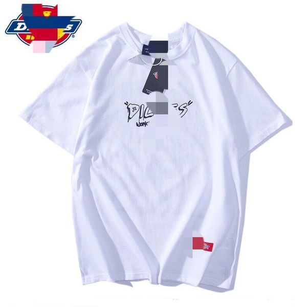 

2019 short sleeve male and female couples di ke cotton t-shirts classic printed half sleeve leisure simple spring and summer trend, White