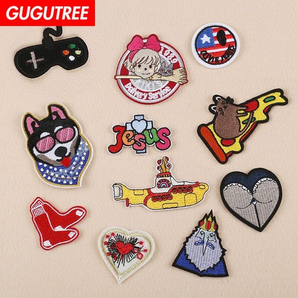 

gugutree iron on embroidery patches badge patch applique patch for coat,t-shirt,hat,bags,sweater,backpack sp-378, Black