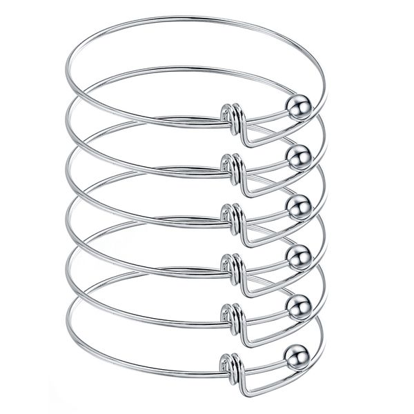 

15 pcs bangles simple stainless steel adjustable coil bead push-pull bracelets gift bangles jewelry decor for ladies women, Black