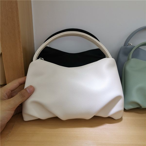 

маленькая сумочка 2020 дамы лето новый чистый цвет свободного покроя корейской версии диких небольшой компактный плиссе