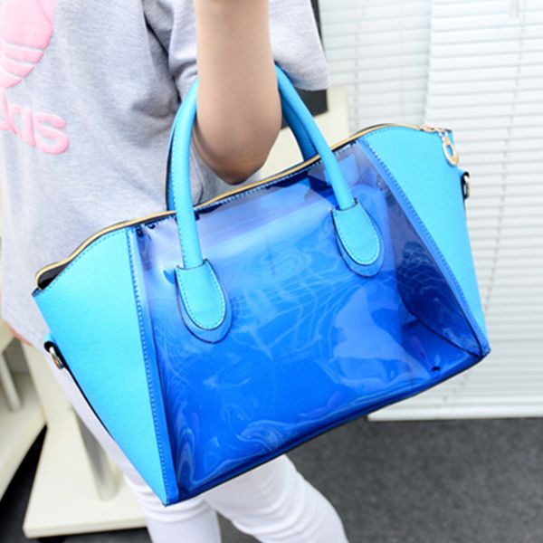 

2018 clear pvc tote female bag large transparent plastic beach bags women summer bags female totes clutch sac a main
