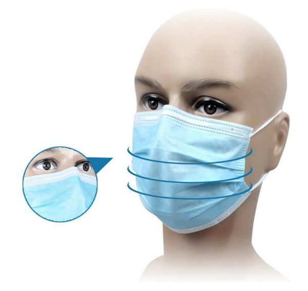 

same day ship 50 pcs disposable medical dustproof surgical face mouth masks anti pm2.5anti influenza breathing safety masks face careelastic