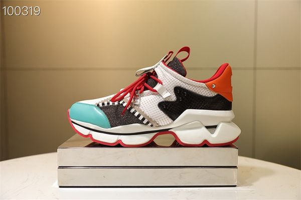 

2020 с box женская мужская повседневная обувь роскошная шипы сетка лоскутная матовая кожа chaussures эспадрильи тарелка-формный плоские туфл, Black