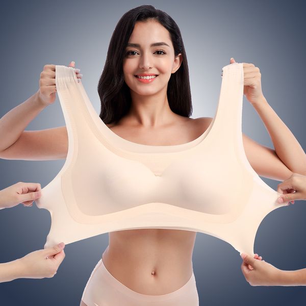 

цельный бесшовная push up bra жилет женщин нижнее белье мягкая комфортная sleep top с chest проложенный плюс размер бюстгальтеры для женщин, Red;black