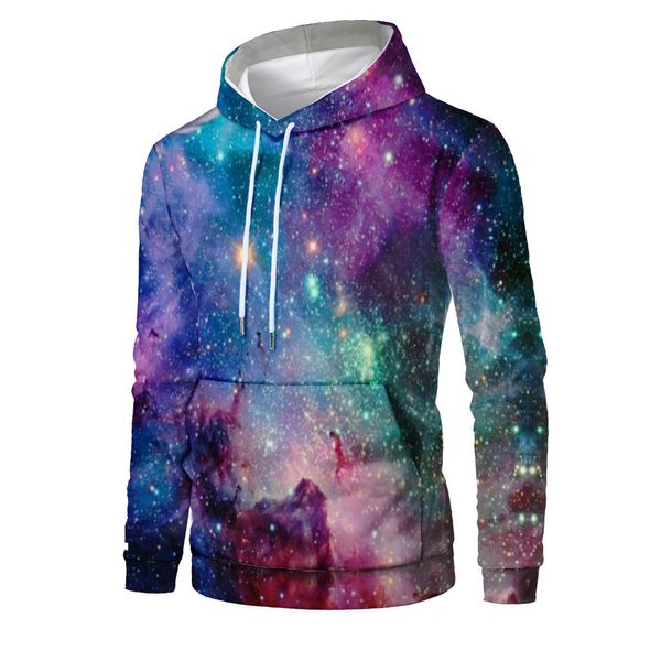 

mens designer vests cosmos sky 3d digital printing pullover hoodie, Black