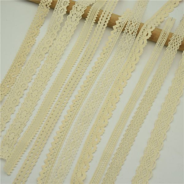 

vintage ivory cream cotton crochet lace trim wedding ribbon sewing craft, Black