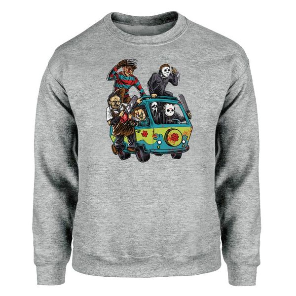 

horror movie clown saw halloween hoodies sweatshirt men crewneck sweatshirts winter autumn fleece warm sportswear mens, Black