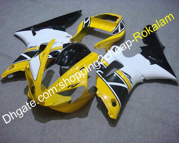 

yzf1000 r1 00 01 full set fairings for yamaha yzfr1 2000 2001 yzf-r1 race motorcycle yellow black white fairing (injection molding)