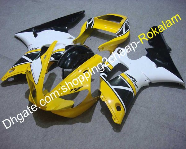 YZF1000 R1 00 01 Set completo carenature per Yamaha YZFR1 2000 2001 YZF-R1 moto da corsa giallo nero bianco carenatura (stampaggio ad iniezione)