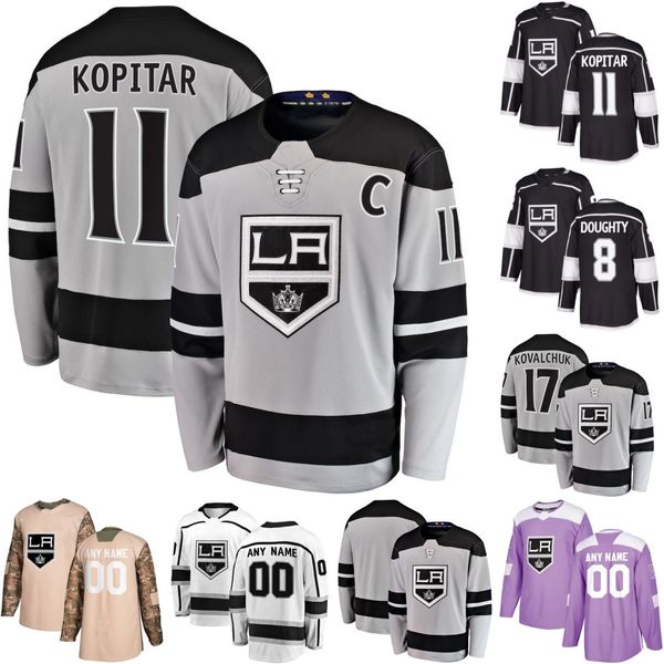 

Mens Los Angeles Kings 11 Anze Kopitar 23 Dustin Brown 8 Drew Doughty 13 Kyle Clifford 36 Jack Campbell 32 Jonathan Quick Hockey Jerseys