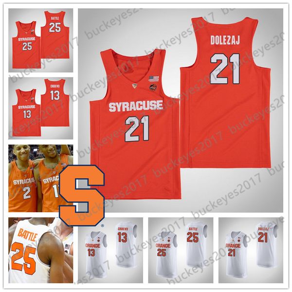 

ncaa syracuse orange white stitched college basketball jerseys #21 marek dolezaj 13 paschal chukwu 33 elijah hughes 35 buddy boeheim s-4xl, Black